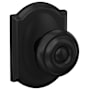 Schlage Custom Georgian Non-Turning Two-Sided Dummy Door Knob Set with Camelot Trim Matte Black