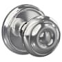 Schlage Custom Georgian Non-Turning Two-Sided Dummy Door Knob Set with Alden Trim Bright Chrome
