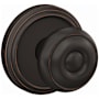 Schlage Custom Georgian Non-Turning Two-Sided Dummy Door Knob Set with Indy Trim Aged Bronze