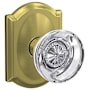 Schlage Custom Hobson Non-Turning Two-Sided Dummy Door Knob Set with Camelot Trim Satin Brass