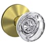 Schlage Custom Hobson Non-Turning Two-Sided Dummy Door Knob Set with Kinsler Trim Satin Brass