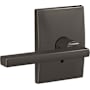Schlage Custom Latitude Non-Turning Two-Sided Dummy Door Lever Set with Century Trim Black Stainless