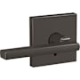 Schlage Custom Latitude Non-Turning Two-Sided Dummy Door Lever Set with Collins Trim Black Stainless