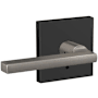 Schlage Custom Latitude Non-Turning Two-Sided Dummy Door Lever Set with Collins Trim Satin Nickel / Matte Black