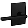 Schlage Custom Latitude Non-Turning Two-Sided Dummy Door Lever Set with Century Trim Matte Black