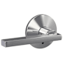 Schlage Custom Latitude Non-Turning Two-Sided Dummy Door Lever Set with Kinsler Trim Bright Chrome
