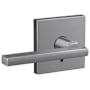 Schlage Custom Latitude Non-Turning Two-Sided Dummy Door Lever Set with Collins Trim Satin Chrome