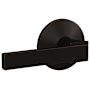 Schlage Custom Northbrook Non-Turning Two-Sided Dummy Door Lever Set with Kinsler Trim Aged Bronze