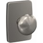 Schlage Custom Plymouth Non-Turning Two-Sided Dummy Door Knob Set with Greene Trim Satin Nickel