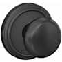 Schlage Custom Plymouth Non-Turning Two-Sided Dummy Door Knob Set with Indy Trim Matte Black