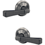 Schlage Custom Rivington Non-Turning Two Sided Dummy Door Lever Set with Alden Trim Satin Nickel