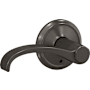 Schlage Custom Whitney Non-Turning Two-Sided Dummy Door Lever Set with Alden Trim Black Stainless