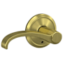 Schlage Custom Whitney Non-Turning Two-Sided Dummy Door Lever Set with Alden Trim Satin Brass