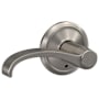 Schlage Custom Whitney Non-Turning Two-Sided Dummy Door Lever Set with Alden Trim Satin Nickel