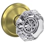 Schlage Custom Alexandria Passage & Privacy Door Knob Set with Alden Trim Satin Brass