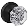 Schlage Custom Alexandria Passage & Privacy Door Knob Set with Alden Trim Matte Black