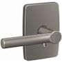 Schlage Custom Broadway Passage or Privacy Door Lever Set with Greene Trim Satin Nickel