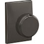 Schlage Custom Bowery Passage & Privacy Door Knob Set with Century Trim Black Stainless