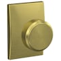 Schlage Custom Bowery Passage & Privacy Door Knob Set with Century Trim Satin Brass