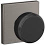 Schlage Custom Bowery Passage & Privacy Door Knob Set with Collins Trim Matte Black / Satin Nickel