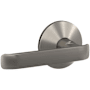 Schlage Custom Clybourn Passage & Privacy Door Lever Set with Kinsler Trim Satin Nickel