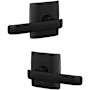Schlage Custom Clybourn Passage & Privacy Door Lever Set with Dalton Trim Matte Black
