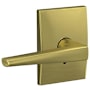 Schlage Custom Eller Passage & Privacy Door Lever Set with Century Trim Satin Brass