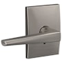 Schlage Custom Eller Passage & Privacy Door Lever Set with Century Trim Satin Nickel