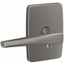 Schlage Custom Eller Passage or Privacy Door Lever Set with Greene Trim Satin Nickel