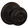 Schlage Custom Georgian Passage & Privacy Door Knob Set with Alden Trim Aged Bronze