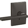 Schlage Custom Latitude Passage & Privacy Door Lever Set with Century Trim Black Stainless
