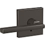 Schlage Custom Latitude Passage & Privacy Door Lever Set with Collins Trim Black Stainless