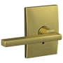 Schlage Custom Latitude Passage & Privacy Door Lever Set with Century Trim Satin Brass