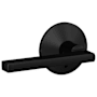Schlage Custom Latitude Passage & Privacy Door Lever Set with Kinsler Trim Matte Black