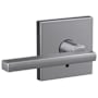 Schlage Custom Latitude Passage & Privacy Door Lever Set with Collins Trim Satin Chrome
