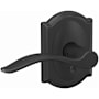 Schlage Custom Pennant Passage or Privacy Door Lever Set with Camelot Trim Matte Black