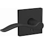 Schlage Custom Pennant Passage or Privacy Door Lever Set with Collins Trim Matte Black
