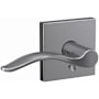 Schlage Custom Pennant Passage or Privacy Door Lever Set with Collins Trim Satin Chrome