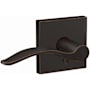 Schlage Custom Pennant Passage or Privacy Door Lever Set with Collins Trim Aged Bronze