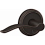 Schlage Custom Pennant Passage or Privacy Door Lever Set with Indy Trim Aged Bronze