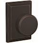 Schlage Custom Swanson Passage or Privacy Door Knob Set with Grandville Trim Aged Bronze