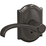 Schlage Custom Whitney Passage & Privacy Door Lever Set with Camelot Trim Black Stainless