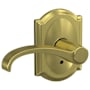 Schlage Custom Whitney Passage & Privacy Door Lever Set with Camelot Trim Satin Brass