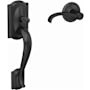 Schlage Custom Alden Lower Handleset for Schlage Deadbolts with Interior Whitney Lever and Camelot Rose Matte Black