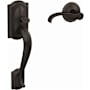 Schlage Custom Alden Lower Handleset for Schlage Deadbolts with Interior Whitney Lever and Camelot Rose Aged Bronze