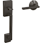 Schlage Custom Century Lower Handleset for Schlage Deadbolts with Interior Latitude Lever and Kinsler Rose Black Stainless
