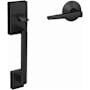 Schlage Custom Century Lower Handleset for Schlage Deadbolts with Interior Eller Lever and Kinsler Rose Matte Black