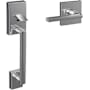 Schlage Custom Schlage Century Lower Handleset with Interior Latitude Lever and Collins Rose Bright Chrome
