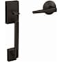 Schlage Custom Century Lower Handleset for Schlage Deadbolts with Interior Eller Lever and Kinsler Rose Aged Bronze