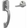 Schlage Custom Greenwich Lower Handleset for Schlage Deadbolts with Interior Eller Lever and Kinsler Rose Bright Chrome